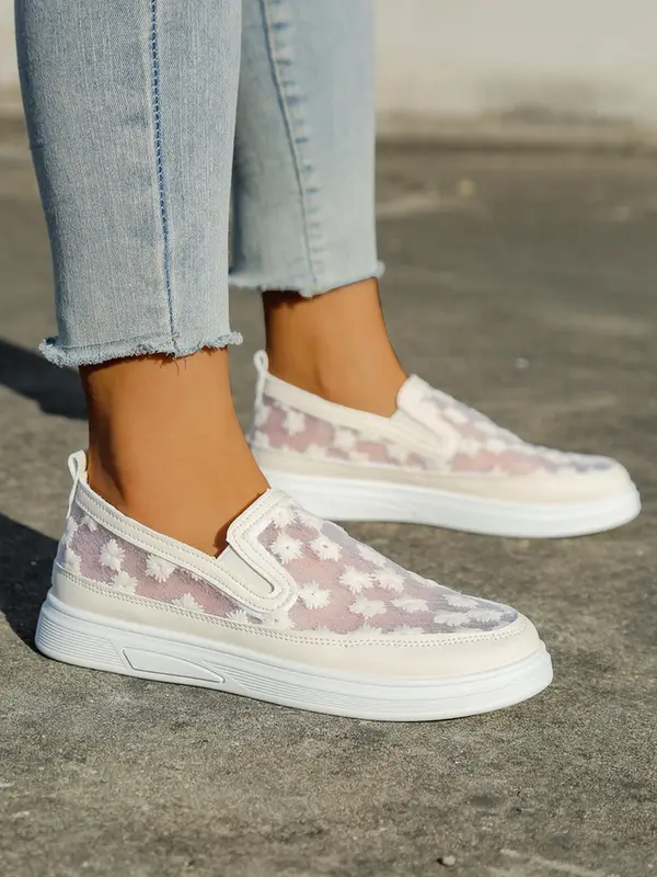 Resti Resti Women's moccasins made of mesh with flowers Emzos