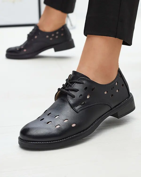 Resti Resti Women's openwork eco leather half shoes in black Selofso- Footwear