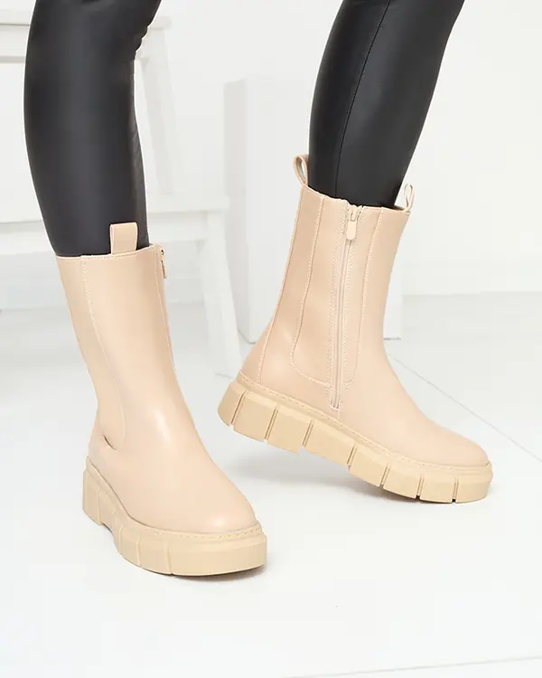 Resti Resti Women's platform boots in beige Couell- Footwear