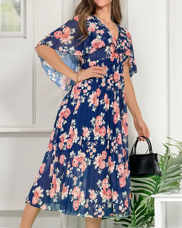 Resti Resti Women's pleated floral midi dress