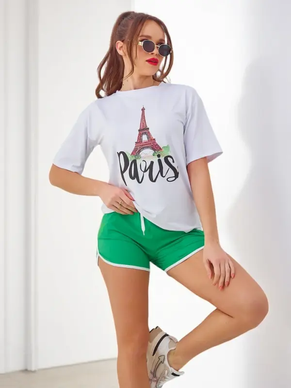 Resti Resti Women's sports set with t-shirt and shorts Paris