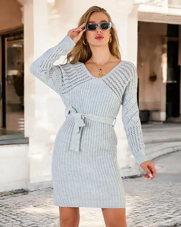 Resti Resti Women's sweater dress with binding