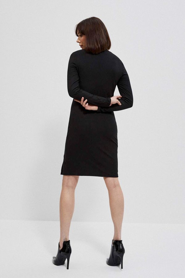 Moodo Ribbed dress with decorative buttons