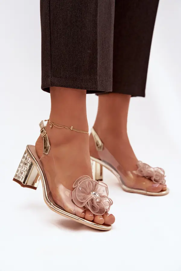 S. BARSKI S. BARSKI Block heel sandals with embellishment D&A