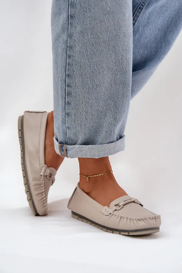 S. BARSKI S. BARSKI Flat Leather Moccasins With Decoration S.Barski