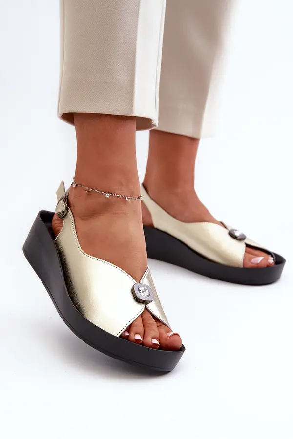 S. BARSKI S. BARSKI Leather Women's Wedge And Platform Sandals S.Barski