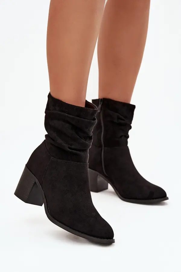 S. BARSKI S. BARSKI Women's ankle boots with ruching on heel S.Barski