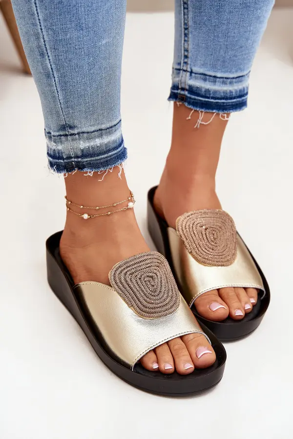 S. BARSKI S. BARSKI Women's Leather Slippers With Decoration