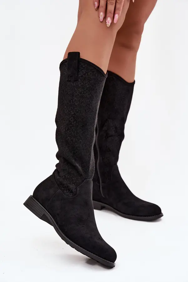 S. BARSKI S. BARSKI Women's Mesh Ankle Boots On Flat Heel S Bar ski HY52 534 Black