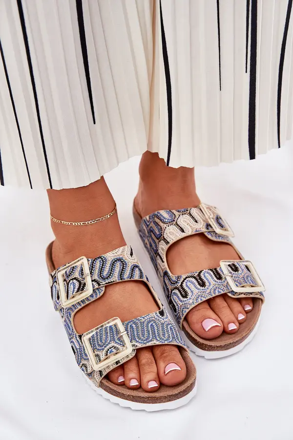S. BARSKI S. BARSKI Women's Sandals With Buckles And Glitter Beige S.Barski