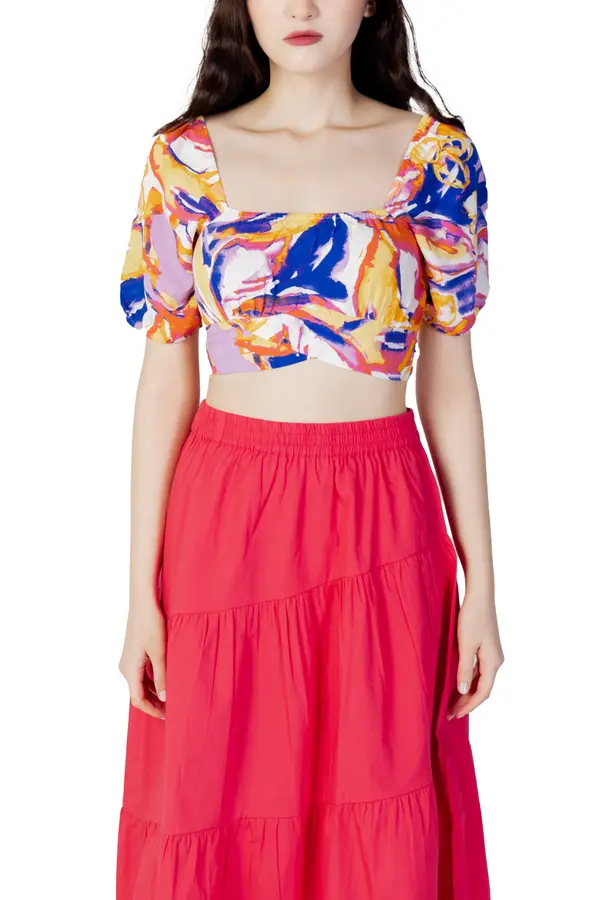 Only Šareni crop top s kratkim rukavima