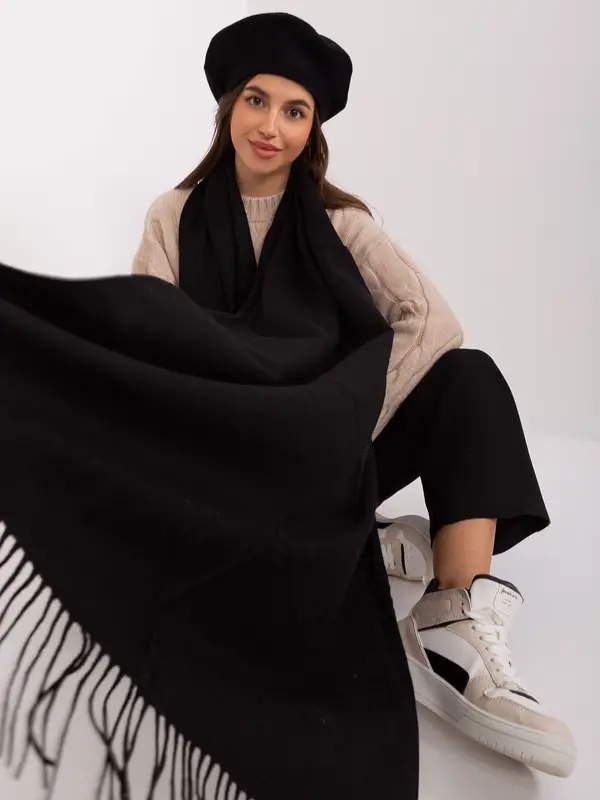 Wool Fashion Italia Scarf-AT-SZ-23185.90P-black