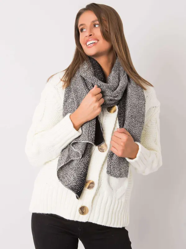 Wool Fashion Italia Scarf-AT-SZ-3899.91-black-white