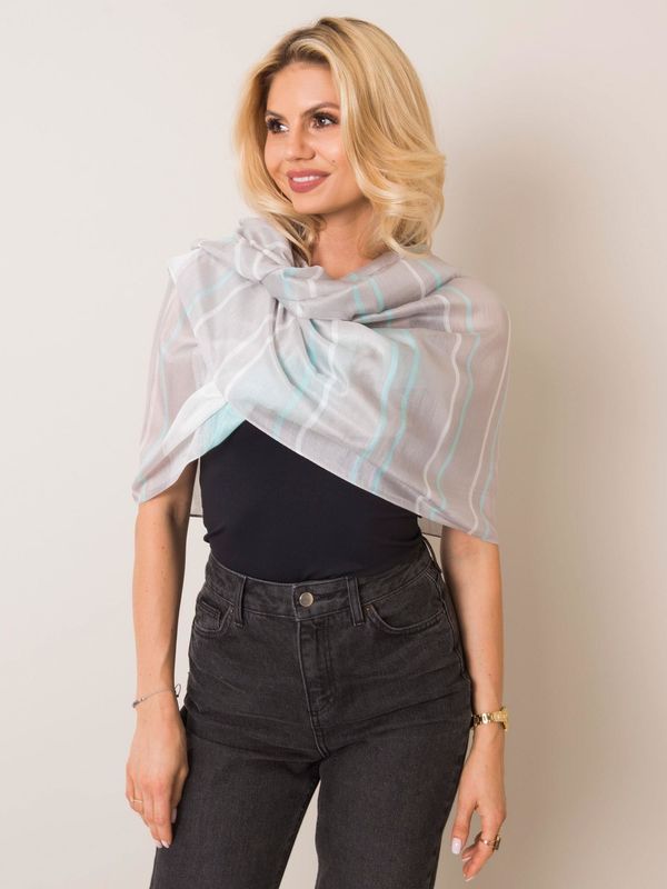 Fashionhunters Scarf with gray and turquoise stripes