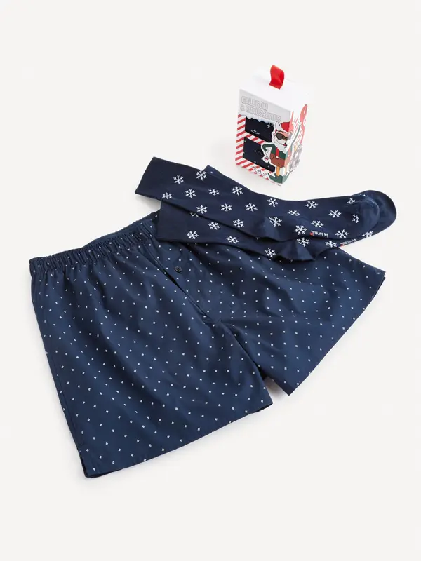 Celio Set muških tamnoplavih kratkih hlača i čarapa