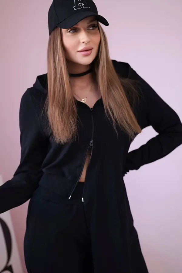 Kesi Set of sweatshirt with long side in black color