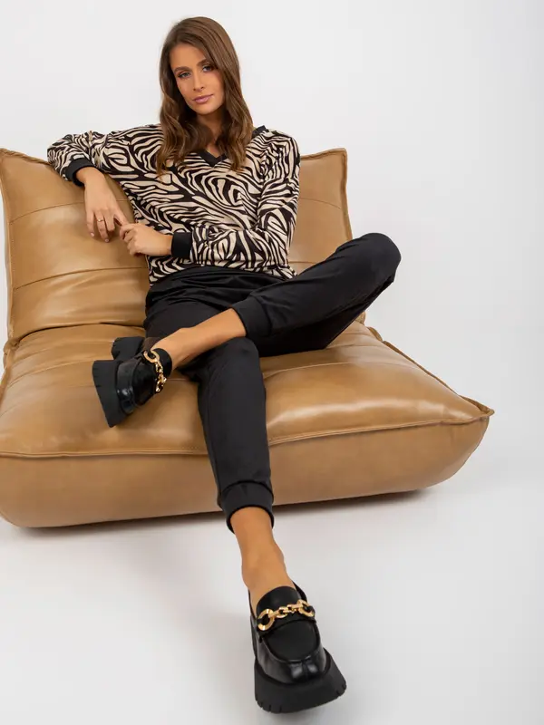 RUE PARIS Set-WN-KMPL-8141.11X-black-beige
