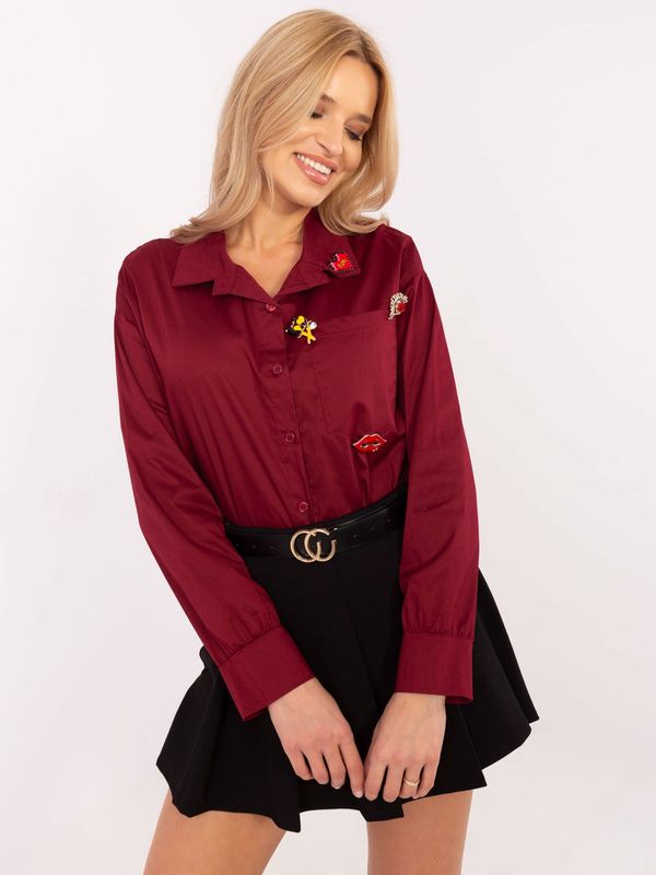 Italy Moda Shirt-DHJ-KS-9230.75P-burgundy