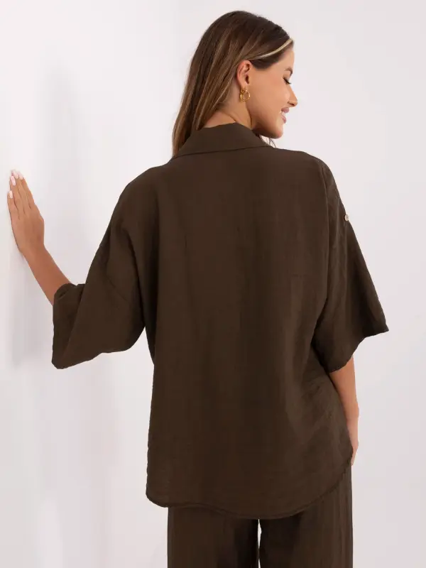 Italy Moda Shirt-MI-KS-6537.74P-dark brown