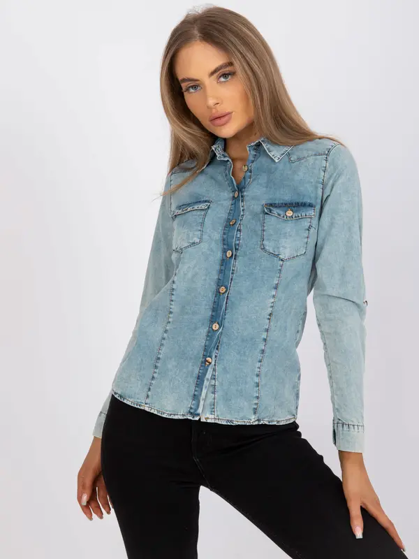 RUE PARIS Shirt-RO-KS-GMK-4009.95-light blue