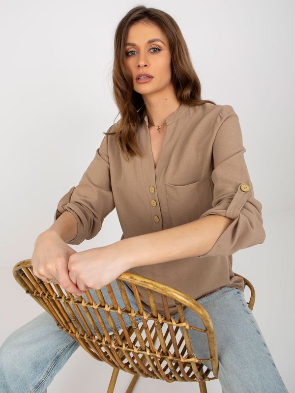 RUE PARIS Shirt-WN-KS-VE51.11X-dark beige