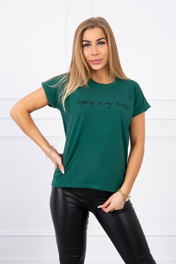 marka niezdefiniowana Shopping blouse is my cardio dark green
