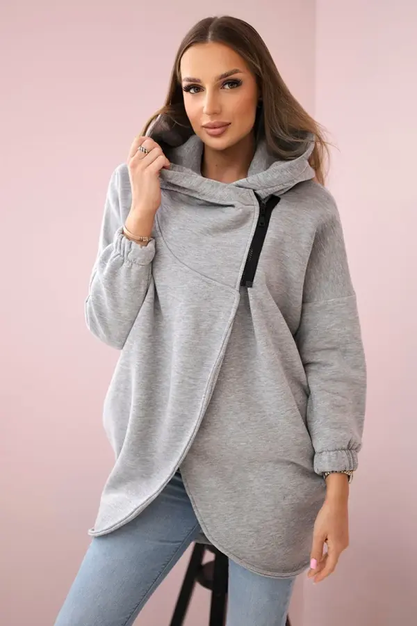 Kesi Short zip sweatshirt in grey