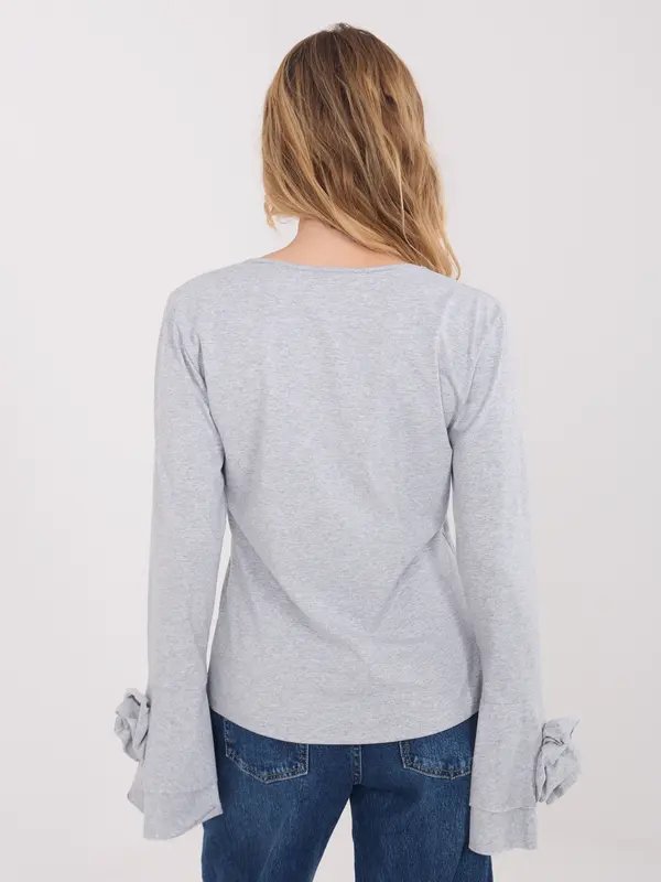Italy Moda Siva bluza s ukrasnim rukavima