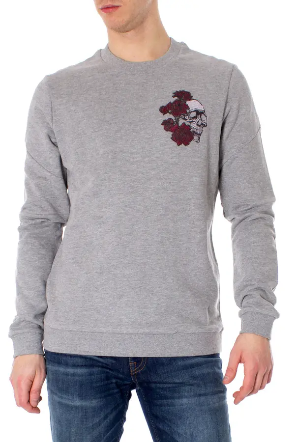 Jack & Jones Siva majica Jack Jones s printom