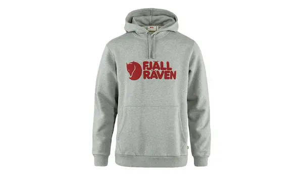 Fjallraven Siva majica s kapuljačom s logom Fjällräven