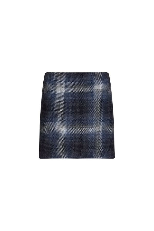 Tommy Hilfiger Skirt - Tommy Hilfiger WOOL SHADOW CHECK SHORT SKIRT blue