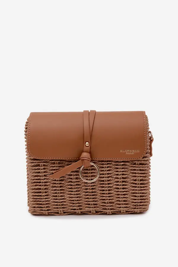 FLORA & CO Smeđa pletena torba Flora&amp;Co Renara