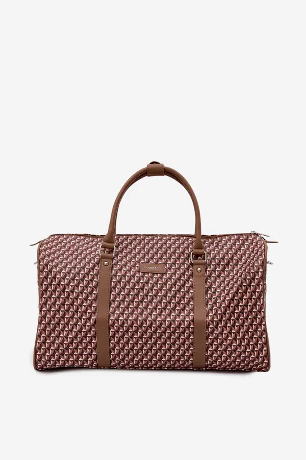 FLORA & CO Smeđa putna torba s uzorkom Flora&amp;Co