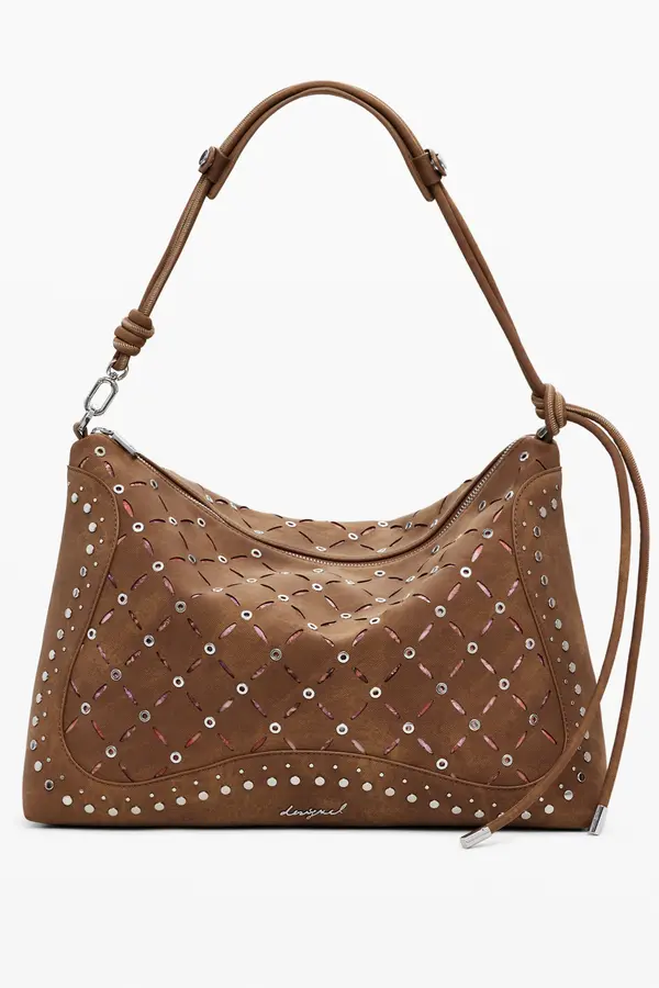 DESIGUAL Smeđa torbica s ukrasnim detaljima