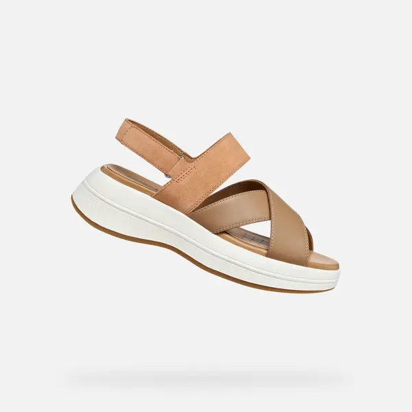 GEOX Smeđe ženske sandale Geox Spherica Ecub-3 S