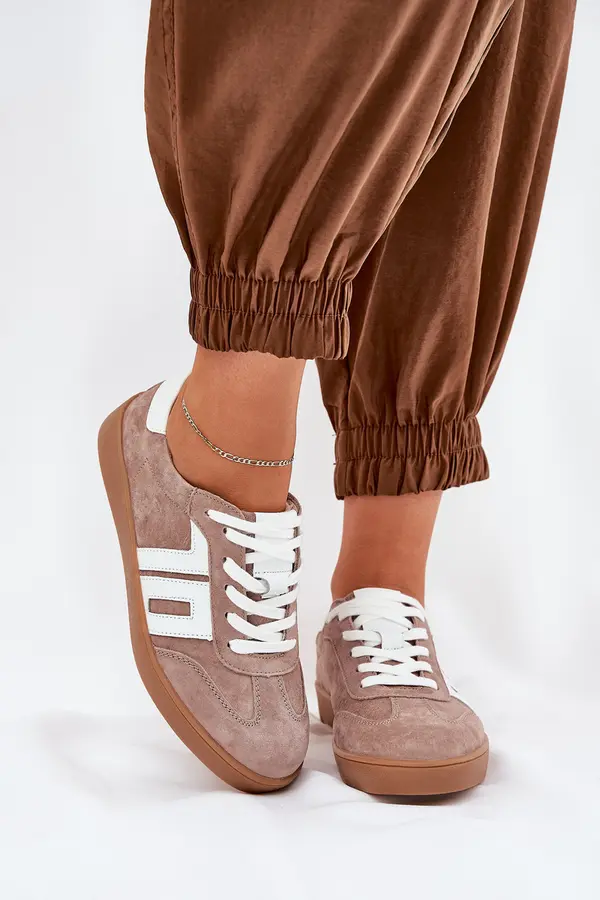 VINCEZA Sneakers Sports Shoes Suede Beige Vinceza 79517