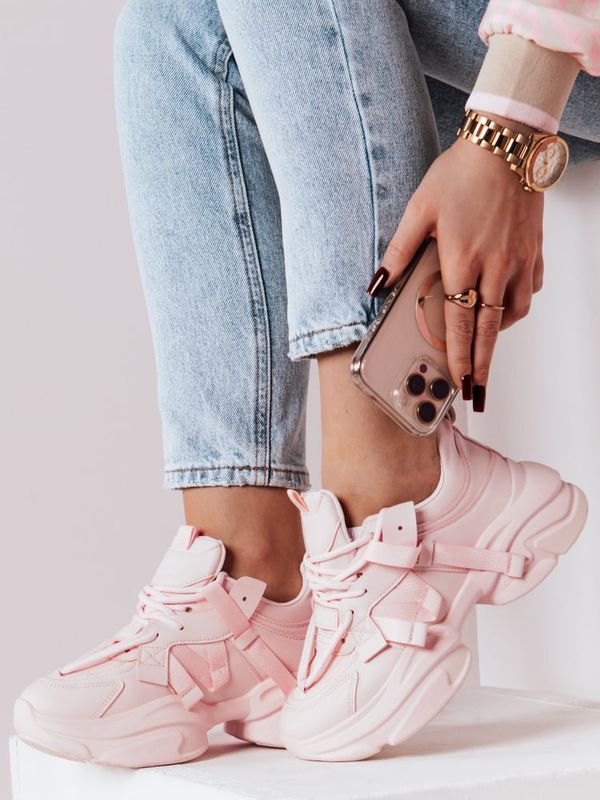 DStreet Sneakersy damskie na platformie VISTARUN różowe Dstreet