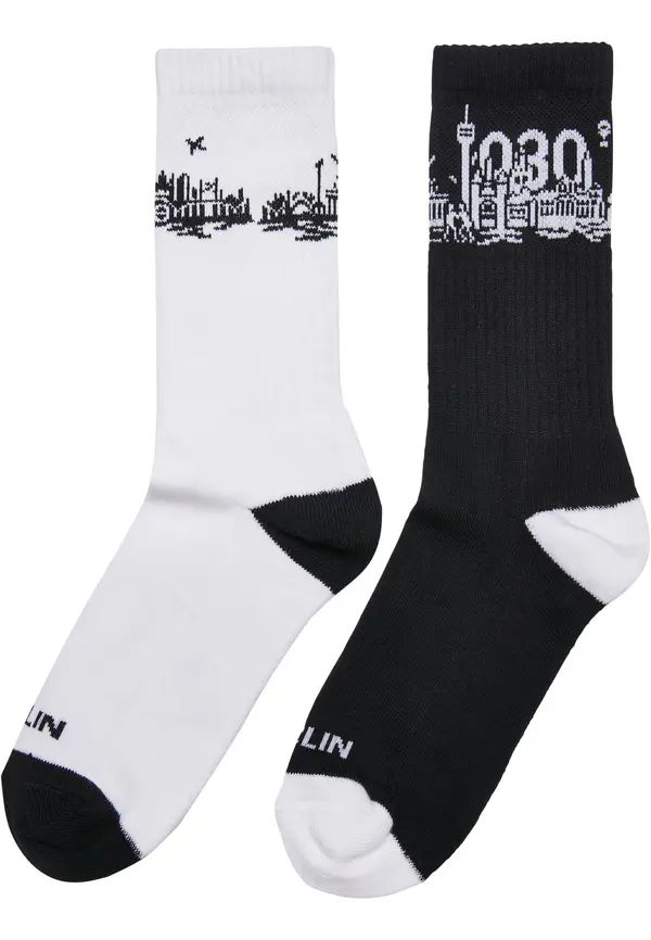 Mister Tee Socks Major City 030 2-Pack Black/White