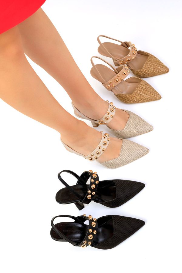 Soho Soho Beige Women's Classic Heeled Shoes 19160