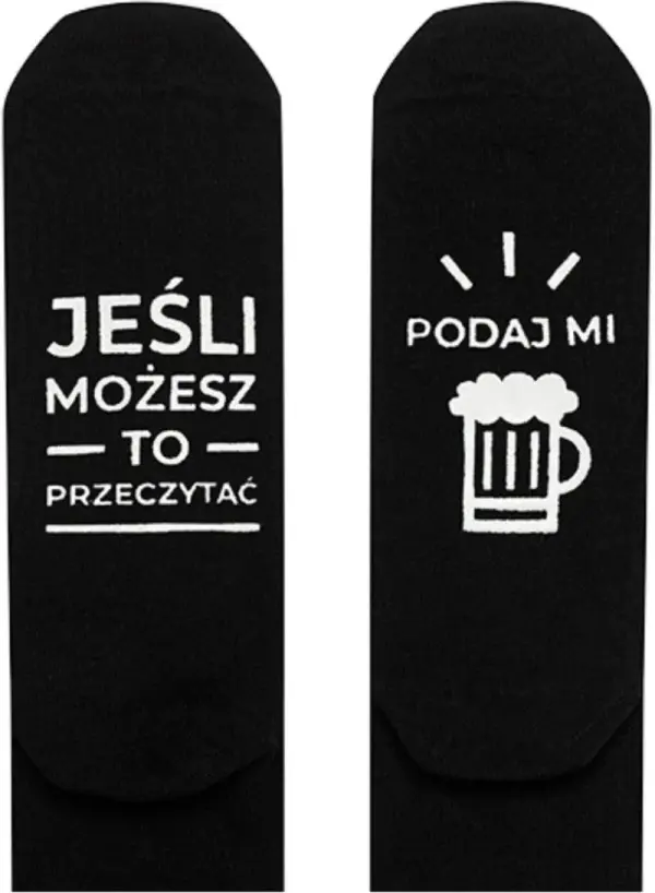 SOXO SOXO Men's Ankle Socks With Texts Give Me Beer Black