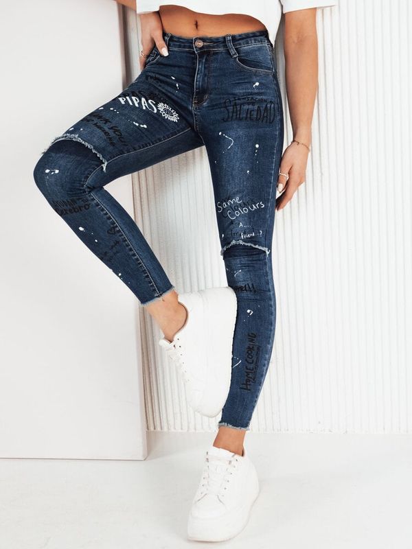 DStreet Spodnie damskie jeansowe ROGUE niebieskie Dstreet