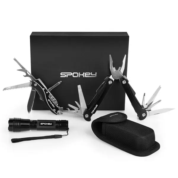 Spokey Spokey BOLD Multi-tool set in gift box: knife + pliers + flashlight with loop