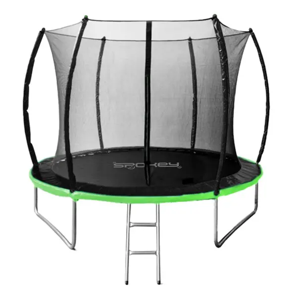 Spokey Spokey BOUNCE Trampoline 305 cm with safety net and steps, black-green