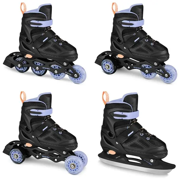 Spokey Spokey QUATTRO Korčule 4in1, black-purple, vel. 38-41
