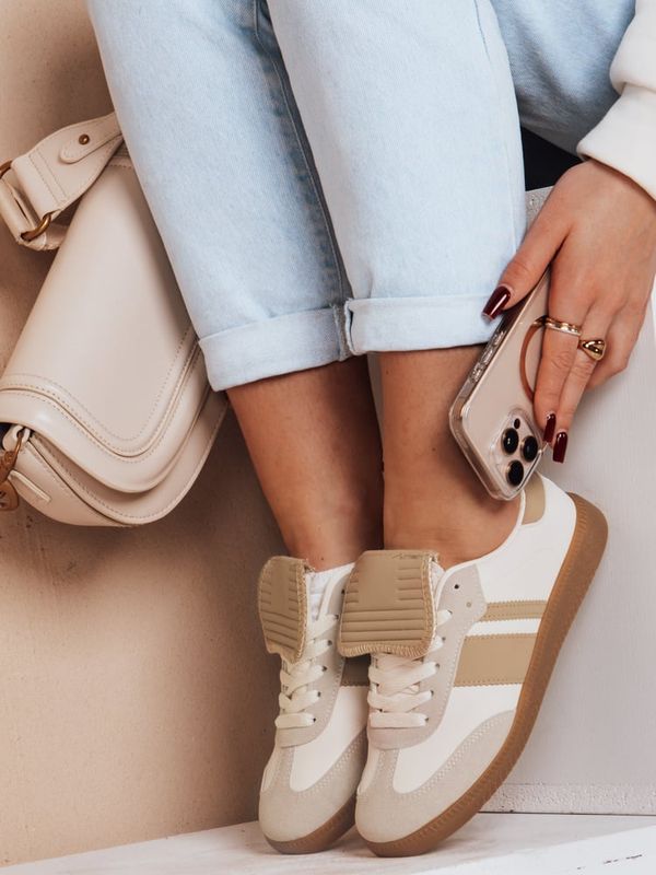 DStreet Sportowe sneakersy damskie SNIKAR beżowe Dstreet