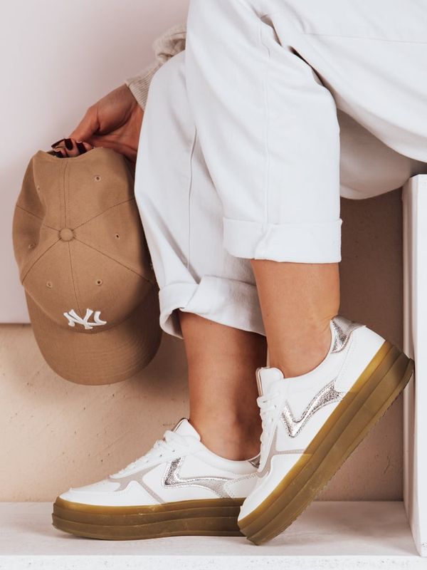 DStreet Sportowe sneakersy damskie SPARKSOLO srebrne Dstreet