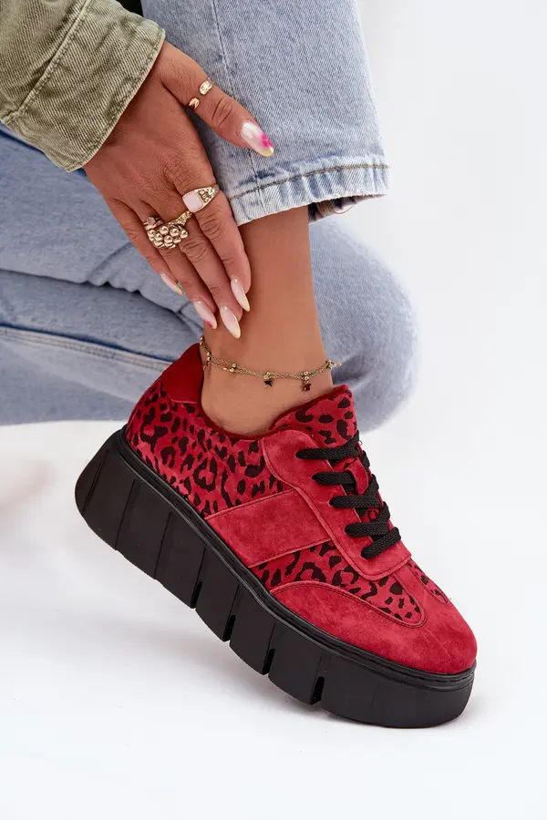 VINCEZA Suede Insulated Women's Sneakers On a Thick Platform Vinceza