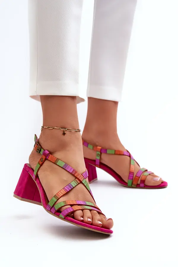 Maciejka Suede Sandals With Low Heel Maciejka
