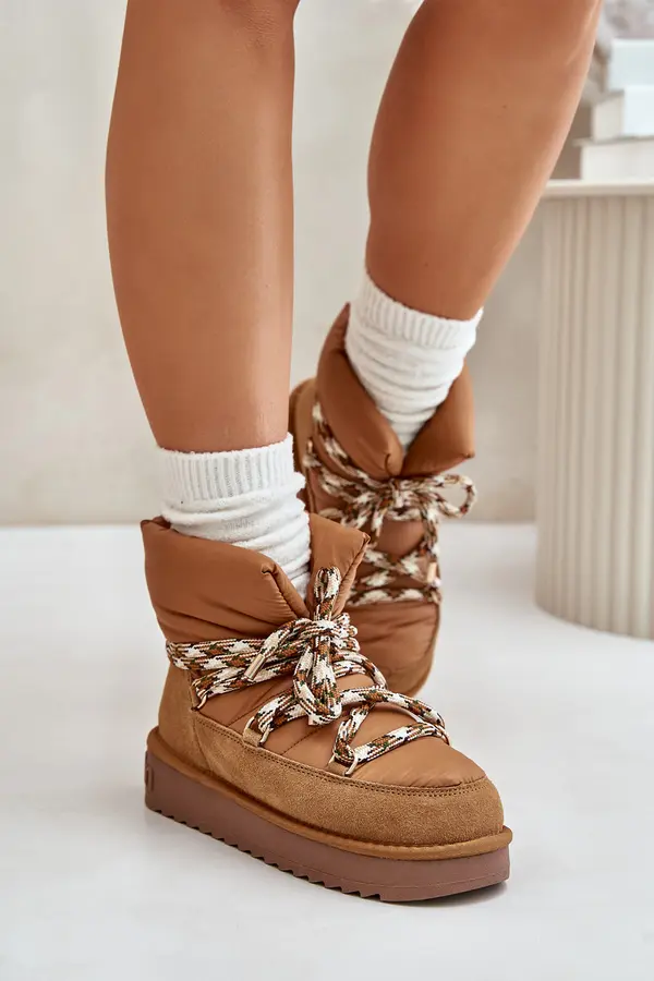 D.Franklin Suede women's snow boots with chunky lacing D.Franklin Brown