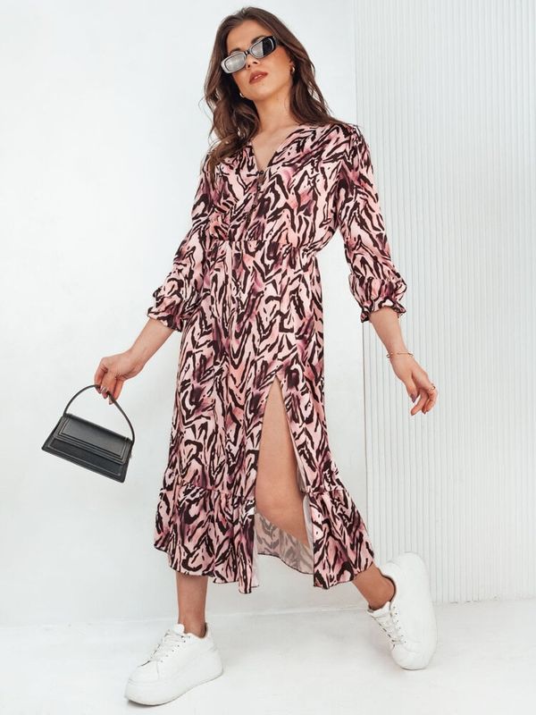 DStreet Sukienka midi DIZI różowa Dstreet